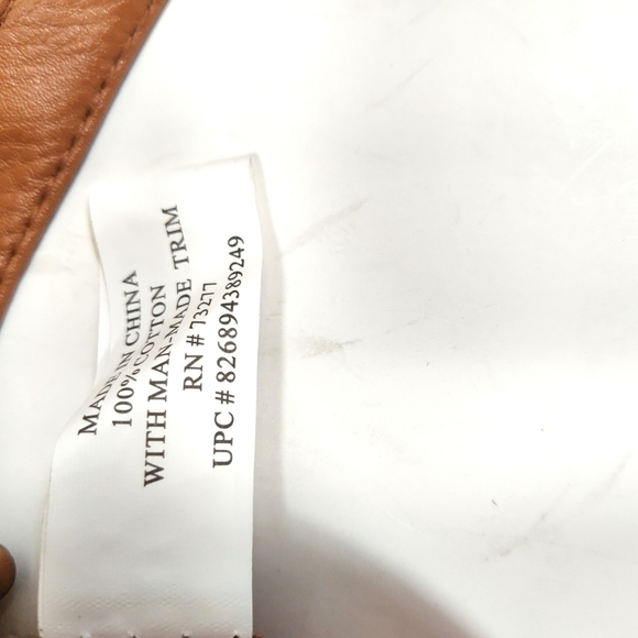 Croft & Barrow - Navy & Teal Patterned Satchel Crossbody Bag with Tan Faux Leath - Picture 5 of 7